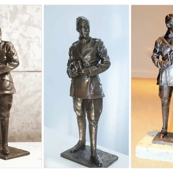Three limited edition bronze maquettes of Sir William Stephenson
