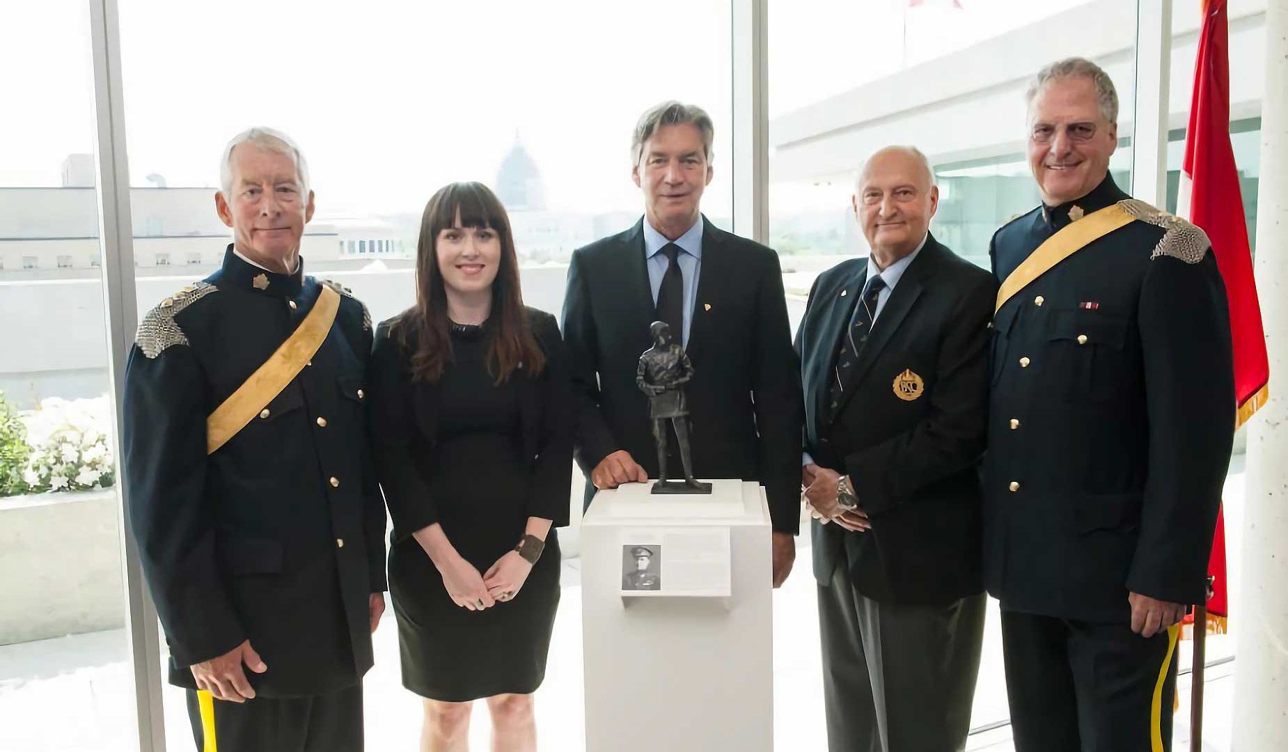 the Intrepid Society presents bronze maquette of Sir William Stephenson, the Man called “Intrepid”, to the Canadian Embassy in Washington DC