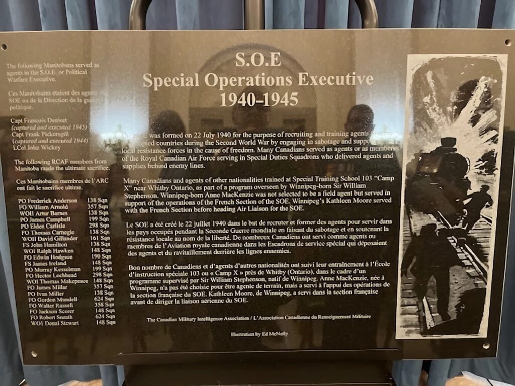 Manitoban SOE plaque