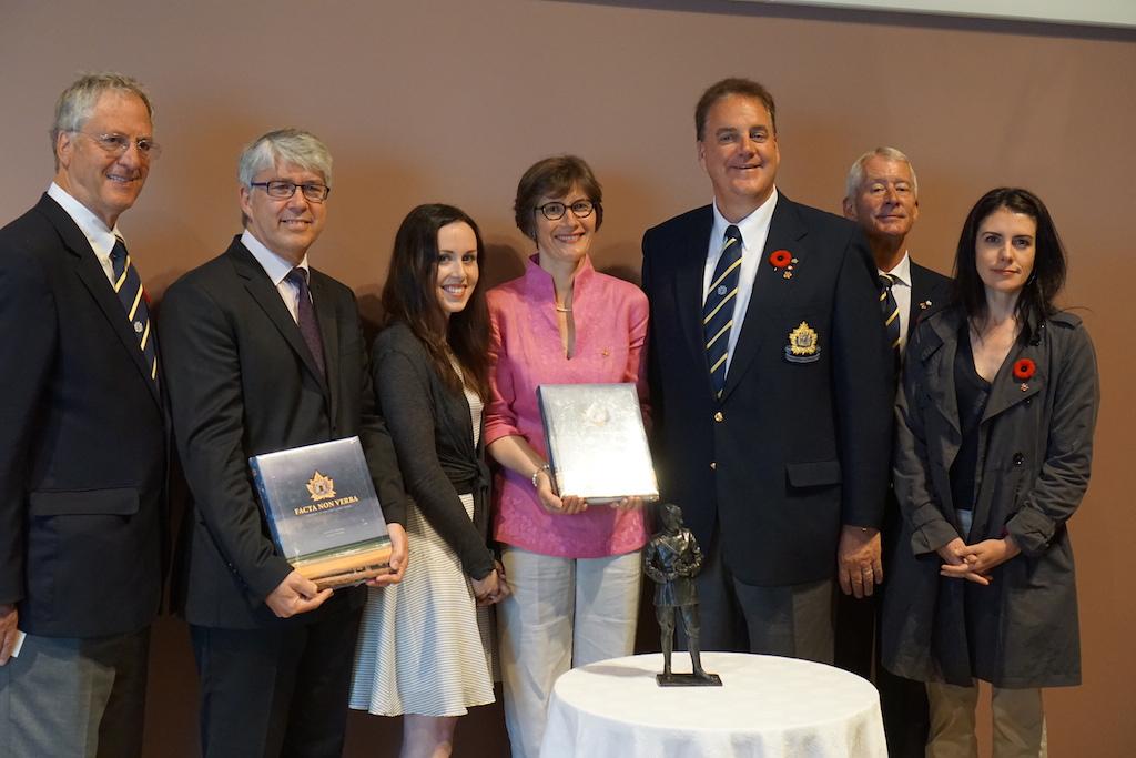 Colonel Andrew Paterson gifted the Juno Beach Centre with the donation of a bronze statue of Sir William Stephenson.