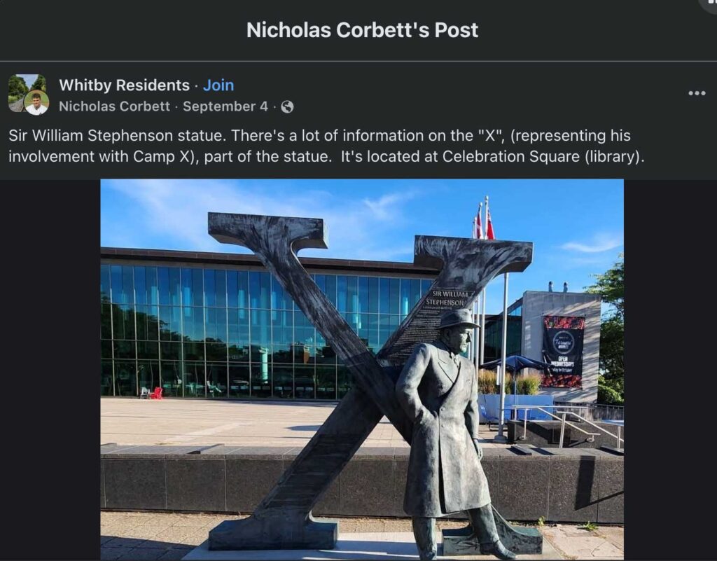 Sir William Stephenson statue