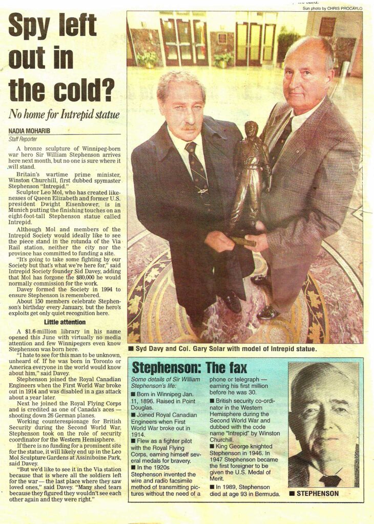 Spy left out in the cold? No home for Intrepid statue