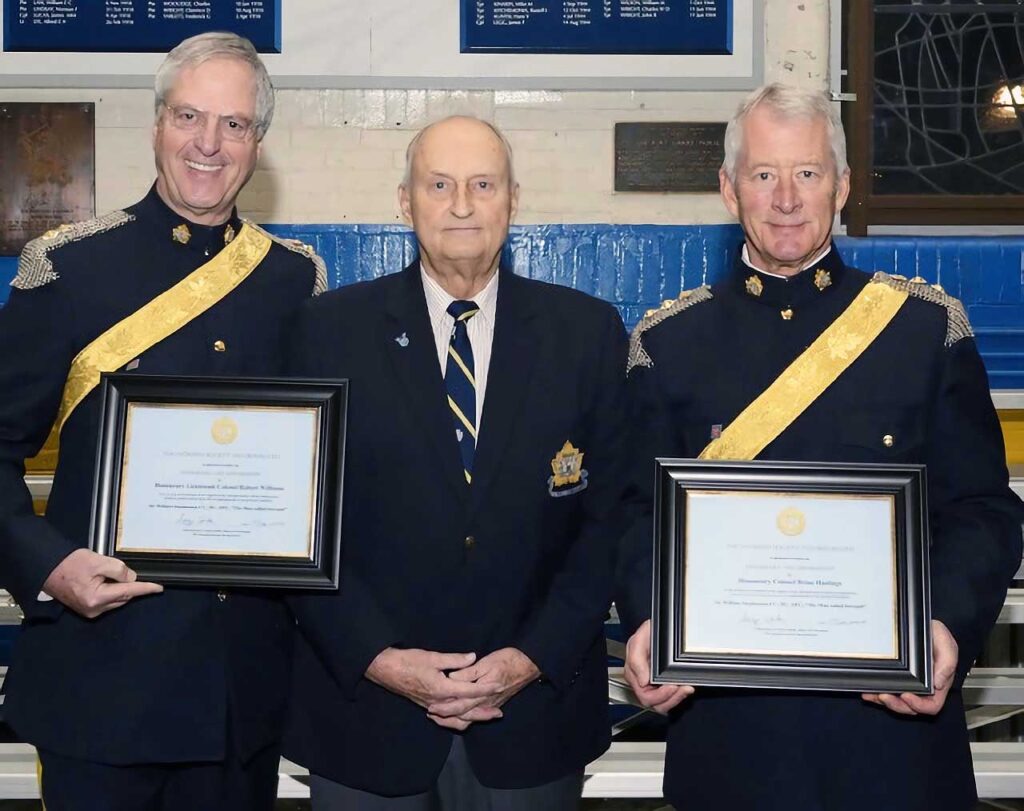 Presentation to HCol Bob Williams and HCol Brian Hastings